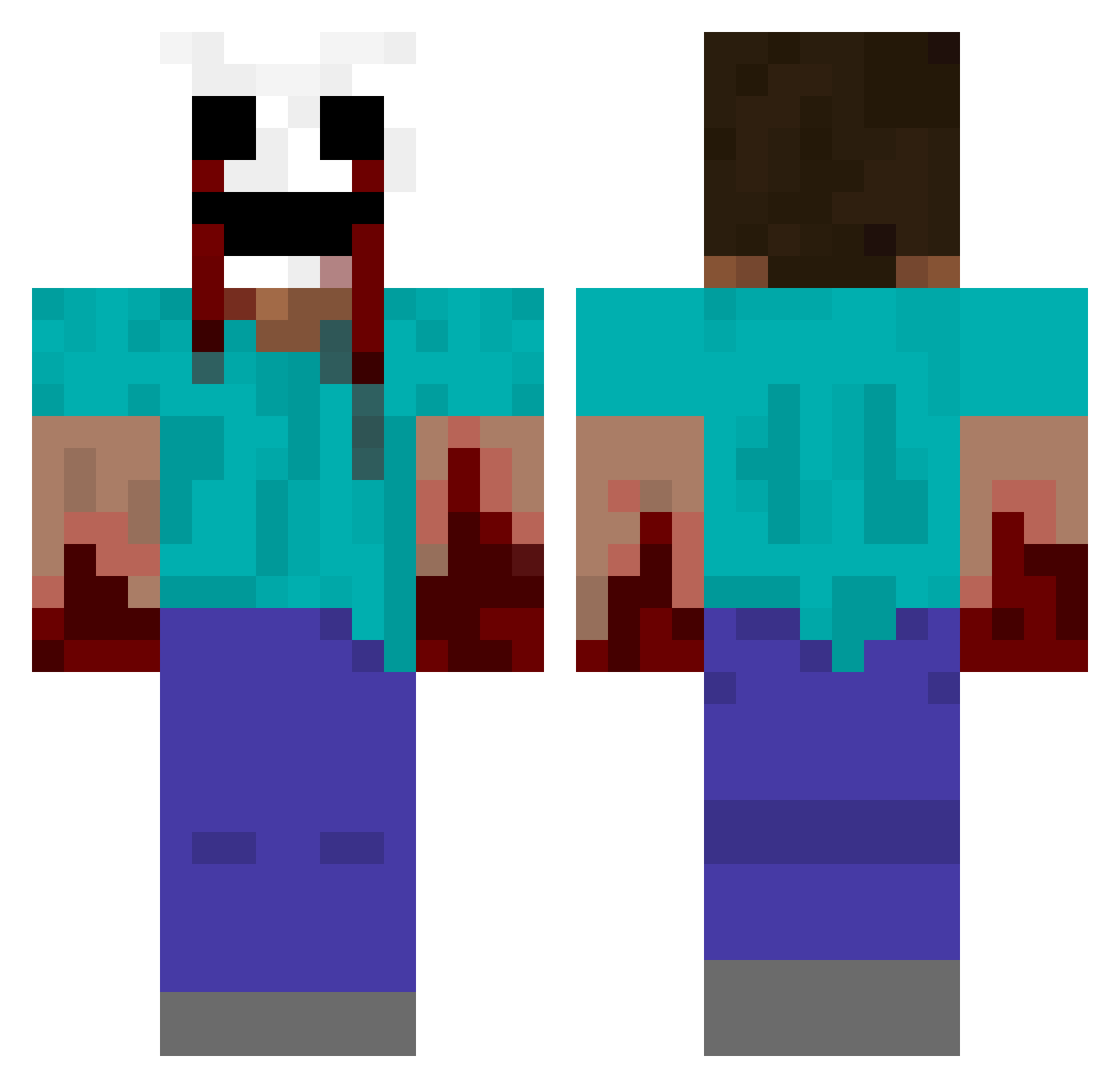 BELDI12 Minecraft skin, front and back view