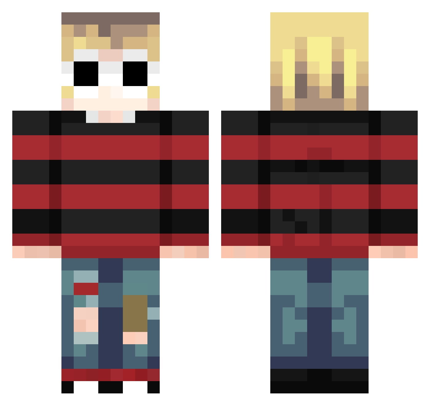 holotypic Minecraft skin, front and back view