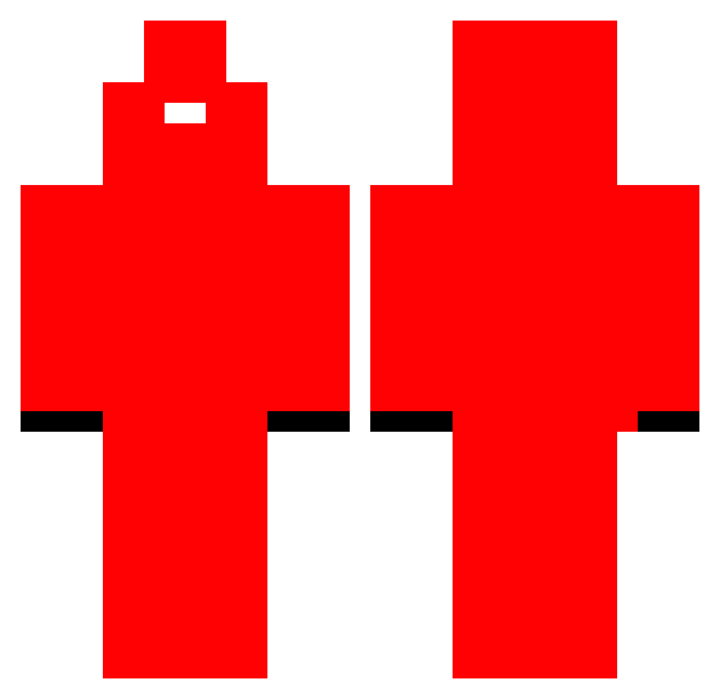 srhuman Minecraft skin, front and back view