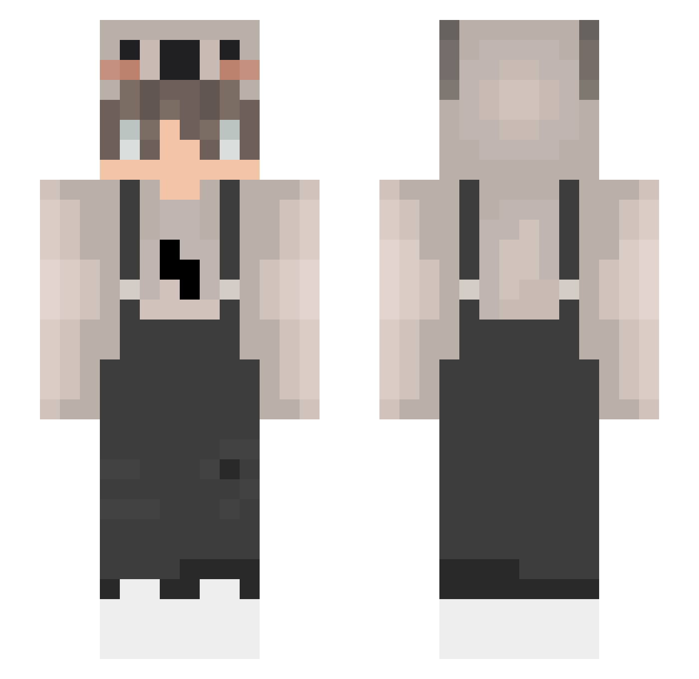 delaike Minecraft skin, front and back view