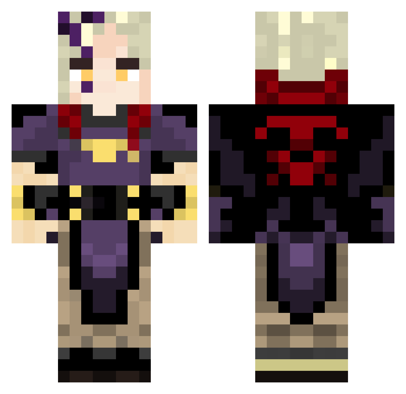 TheMightyClippy Minecraft skin, front and back view
