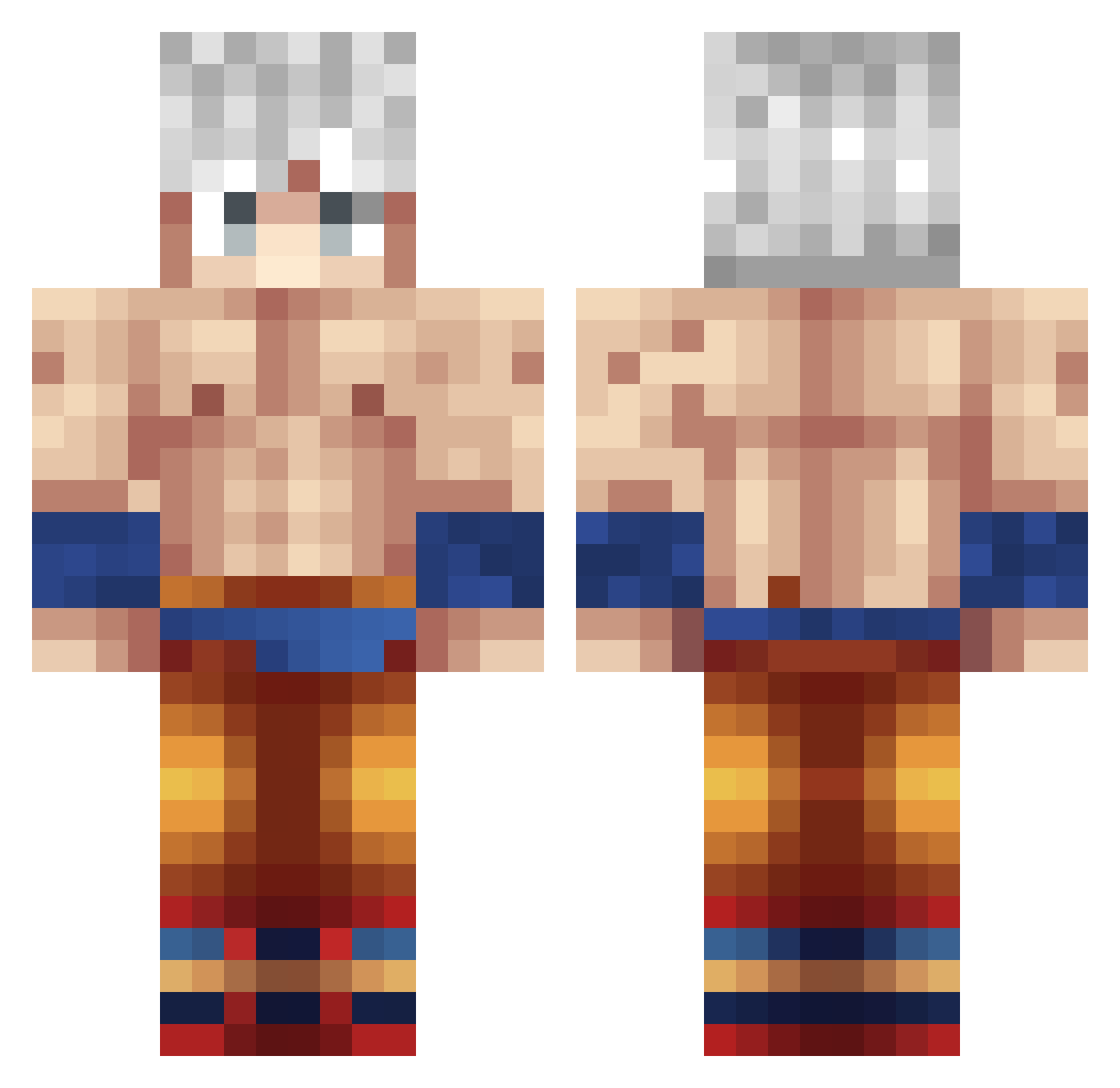 Aminnnnnnnnnn Minecraft skin, front and back view