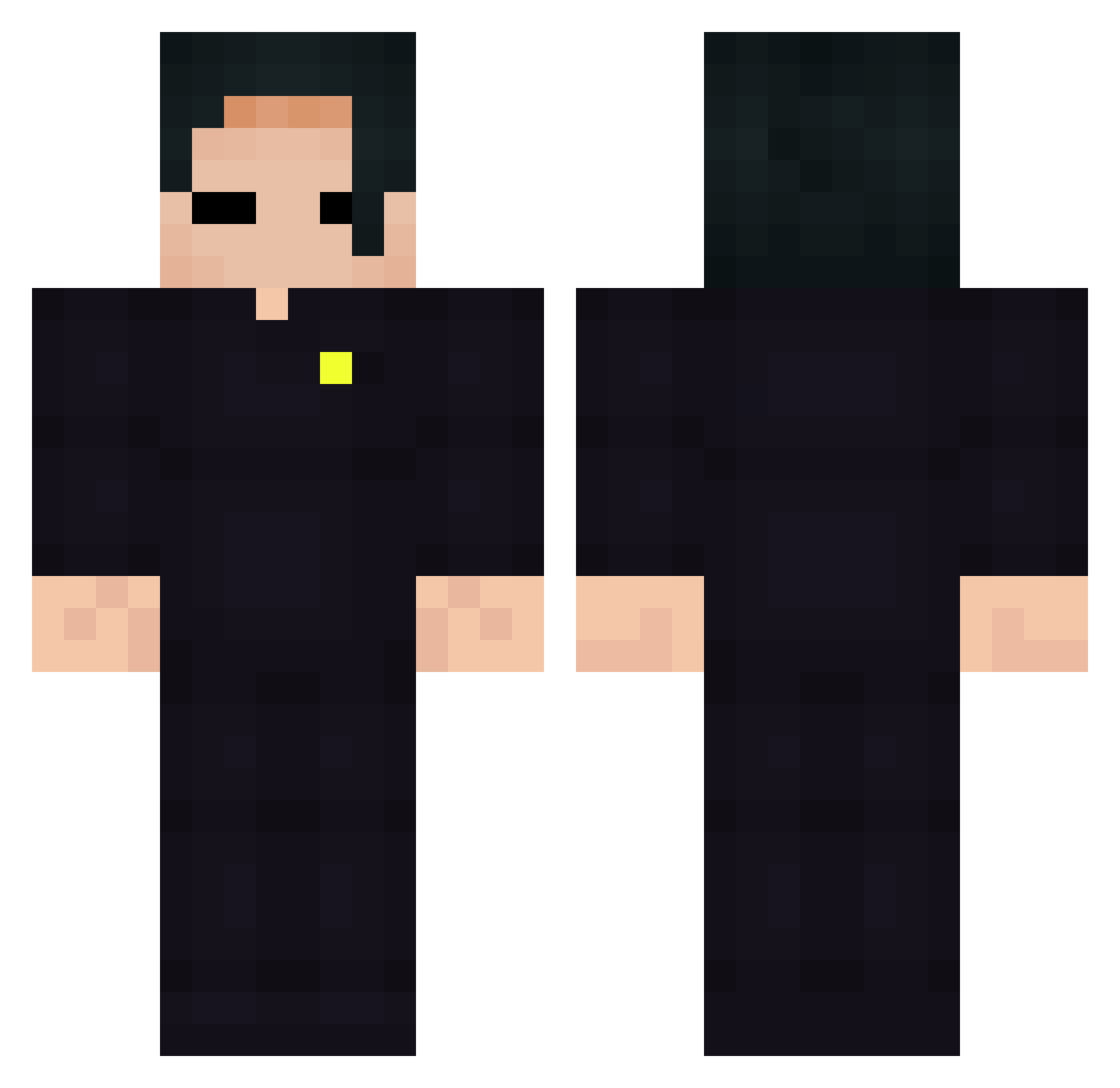 milkdoge Minecraft skin, front and back view