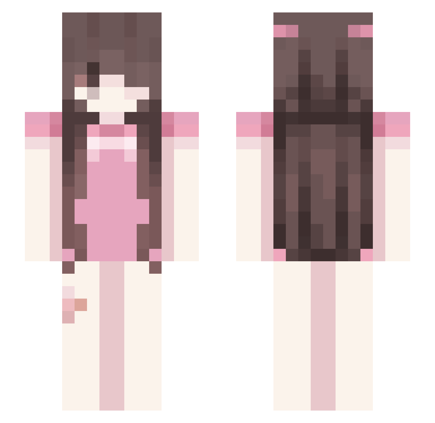 Cindra Minecraft skin, front and back view