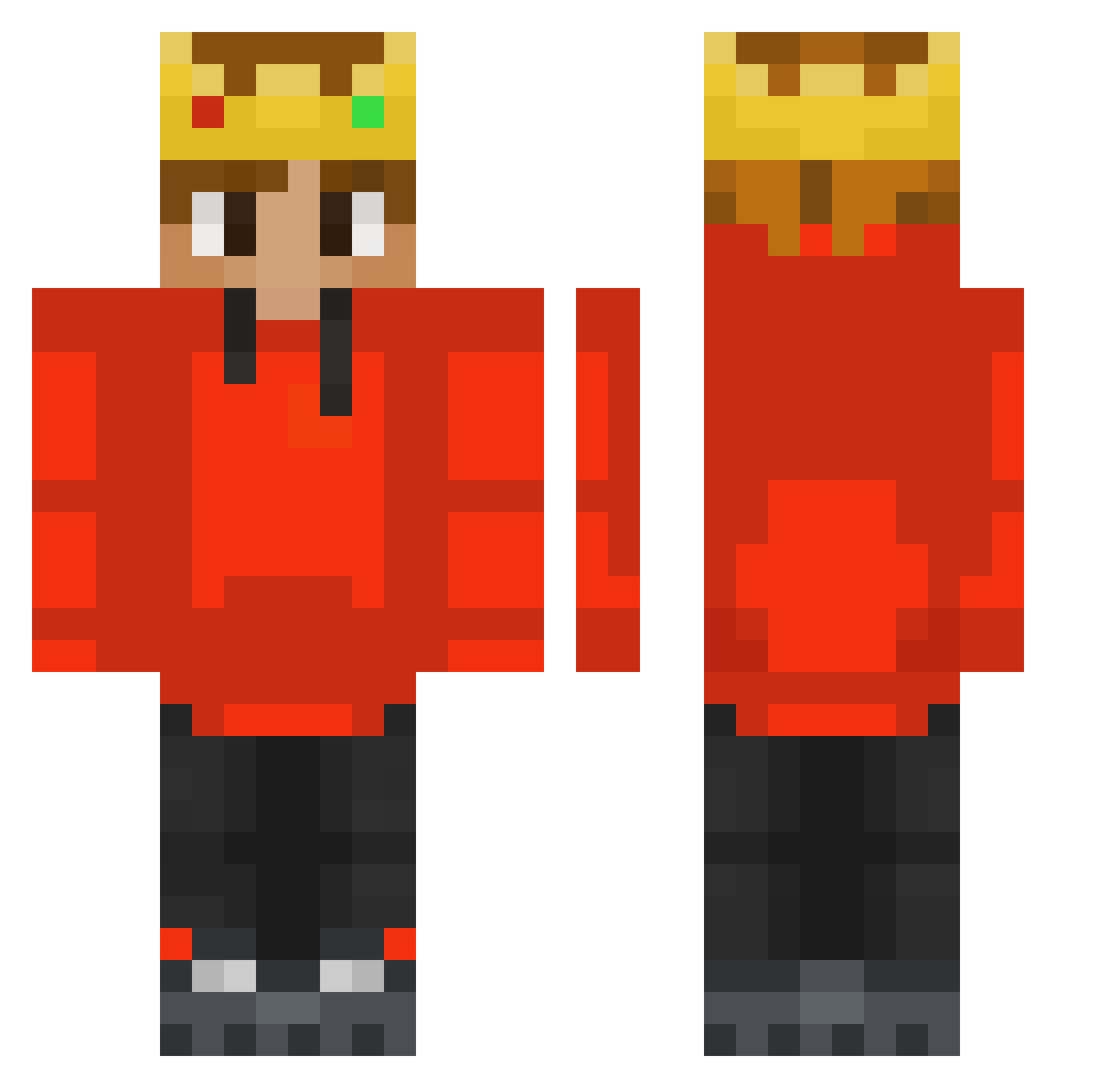 sharkboy1595 Minecraft skin, front and back view