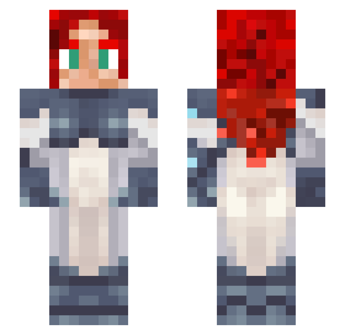 Nanosanz Minecraft skin, front and back view