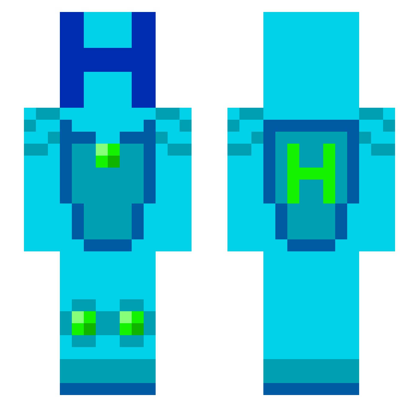 StarTracer24 Minecraft skin, front and back view