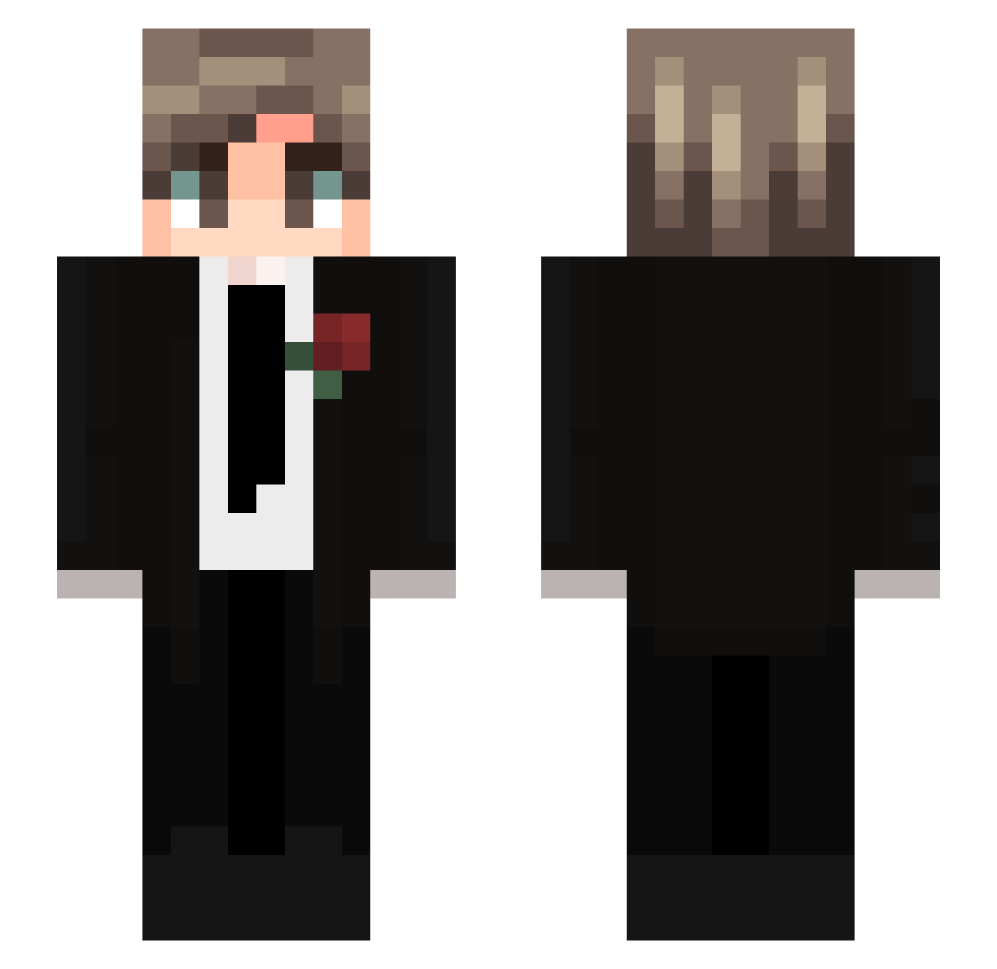 Dxnci Minecraft skin, front and back view