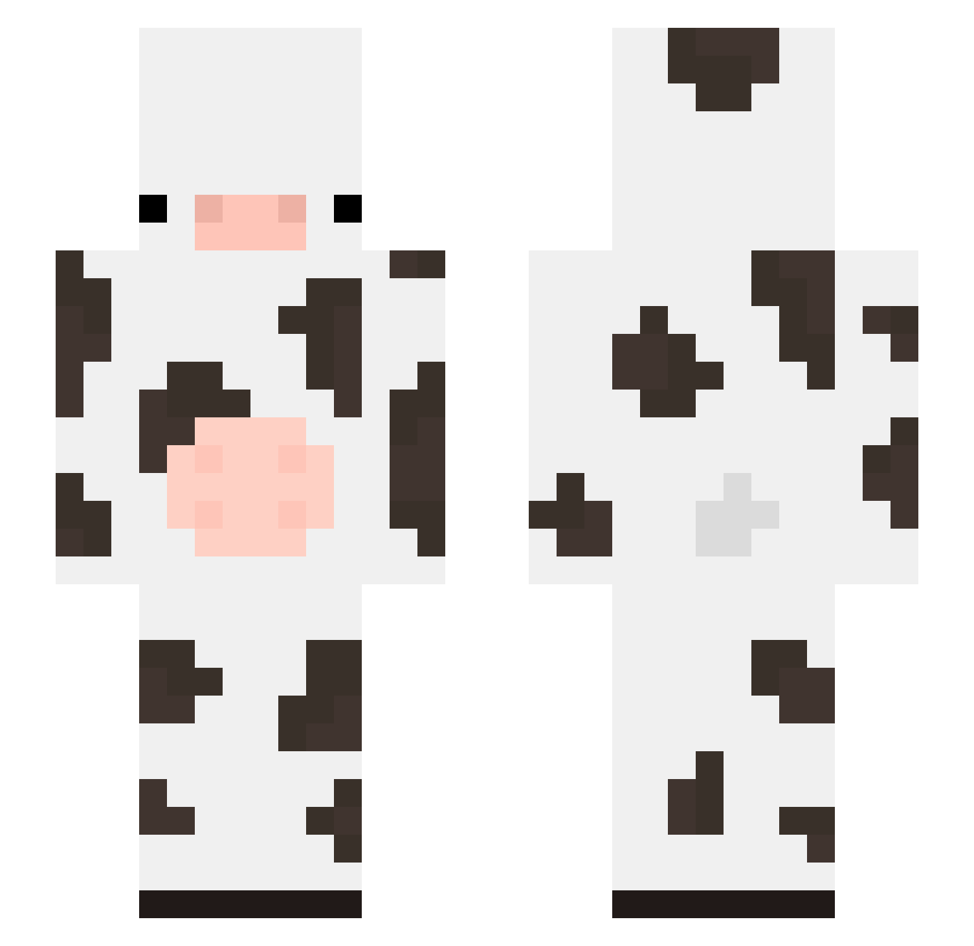 MarcyMac Minecraft skin, front and back view