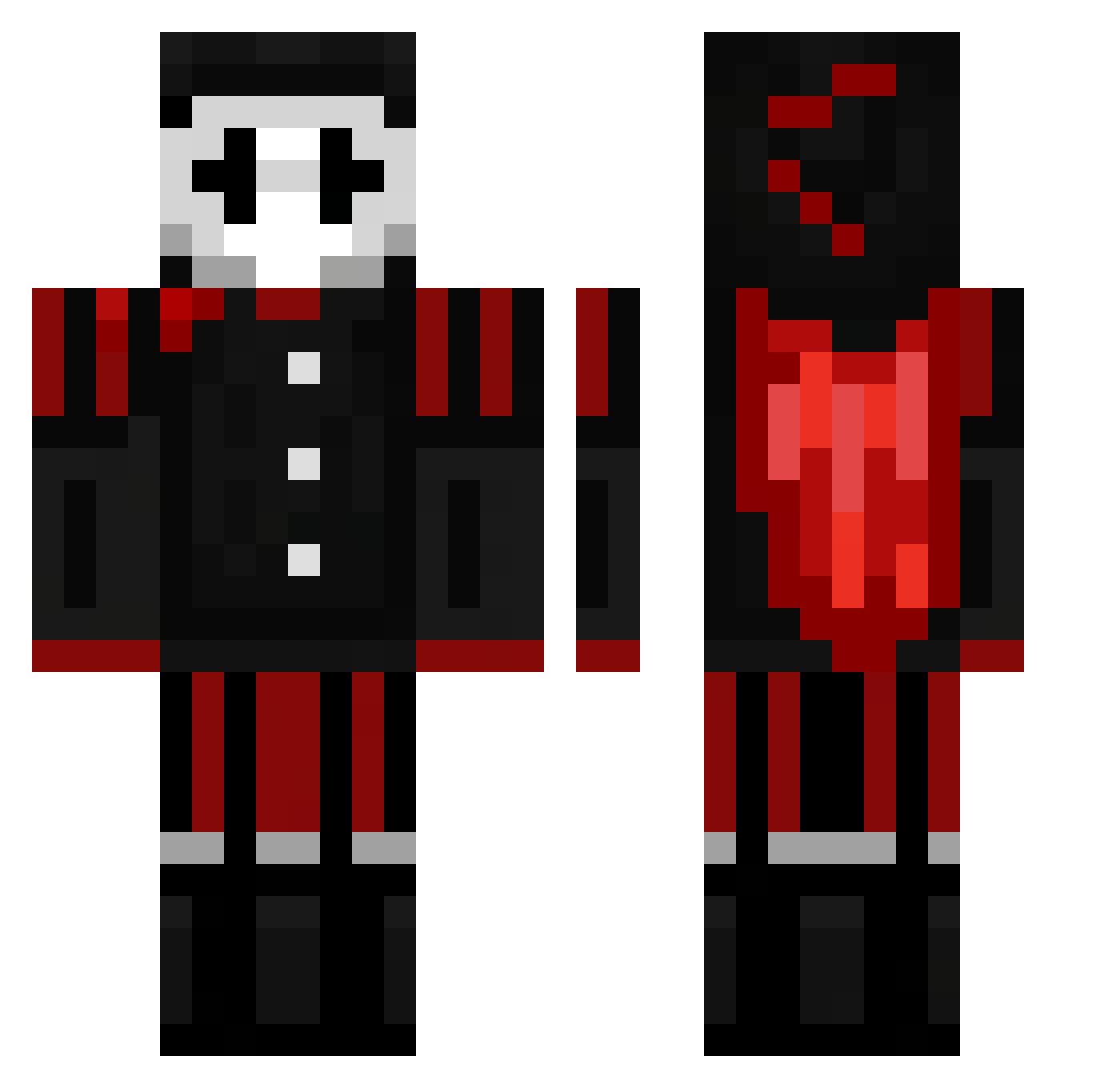 ashantuk Minecraft skin, front and back view