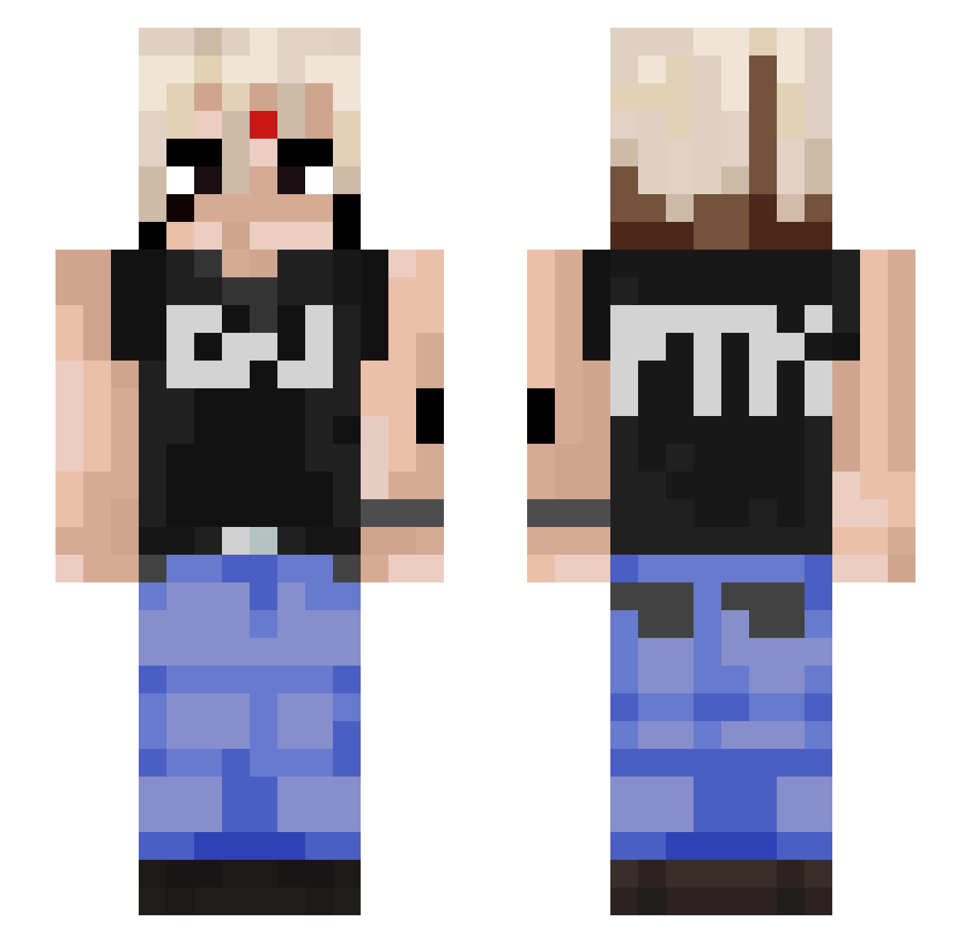 sekym Minecraft skin, front and back view