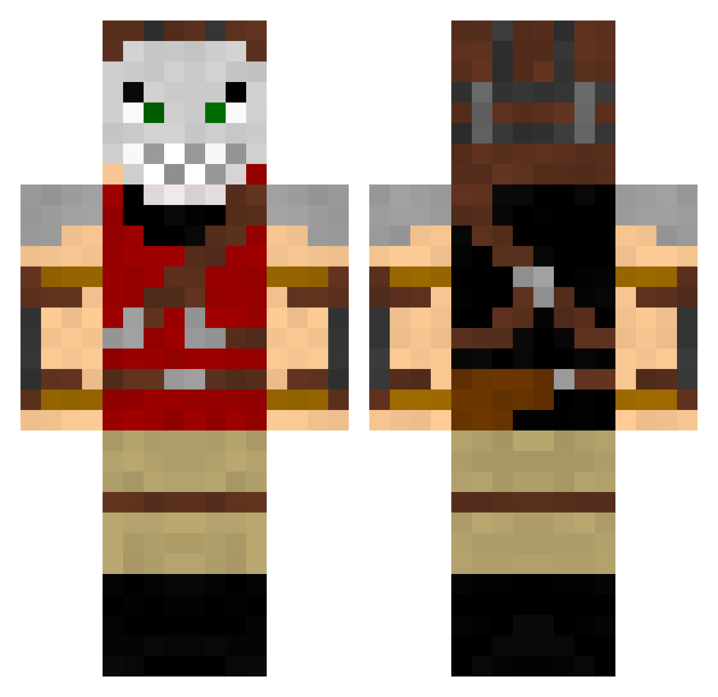 Ricochet Minecraft skin, front and back view