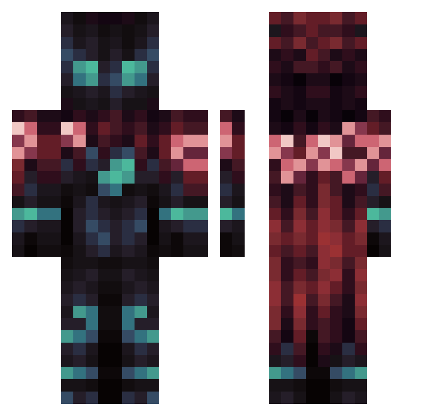 Thobowie Minecraft skin, front and back view
