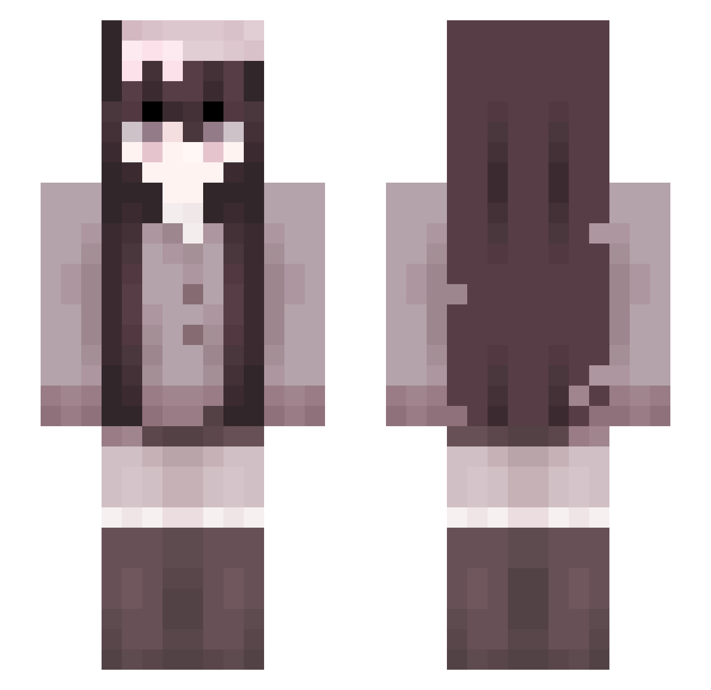 l1del Minecraft skin, front and back view