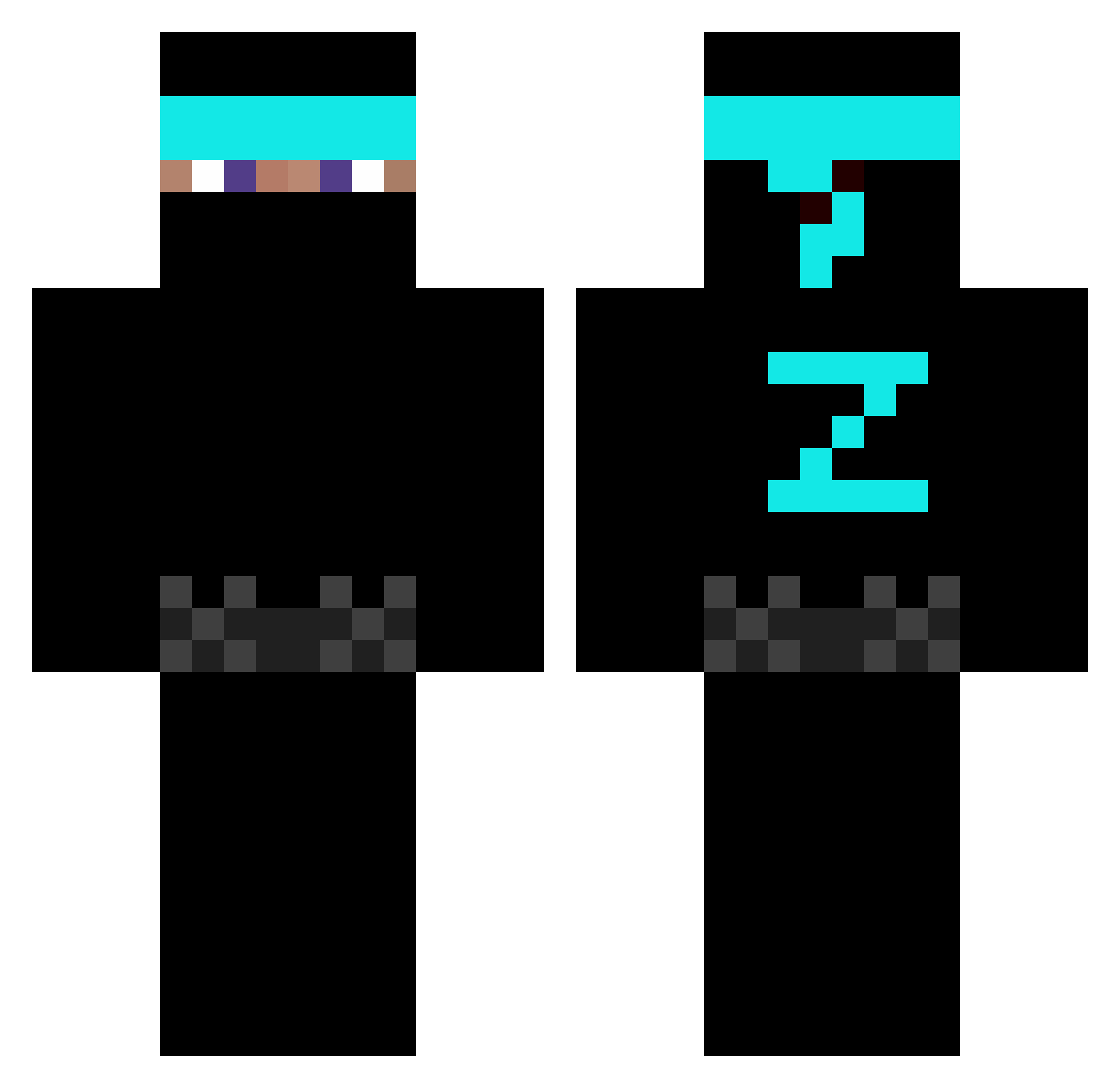 Shirexon123 Minecraft skin, front and back view