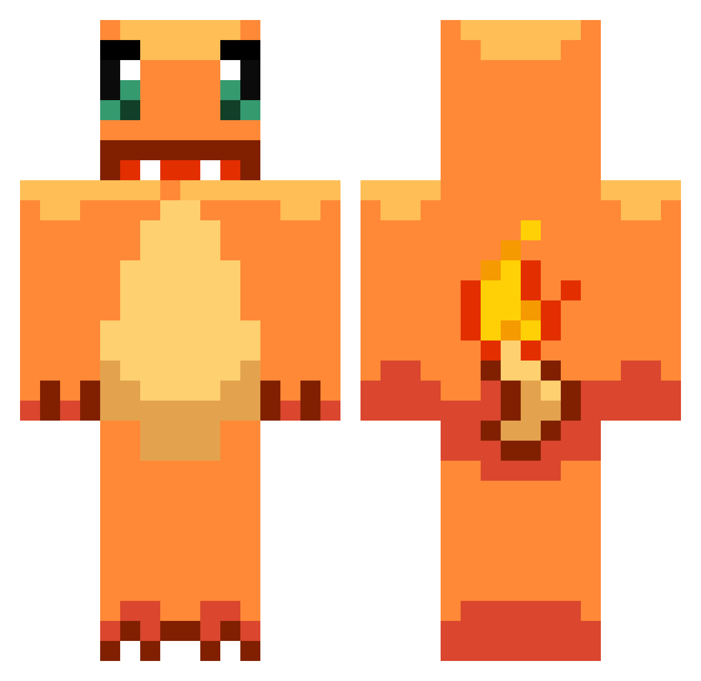roen_dinosaur Minecraft skin, front and back view