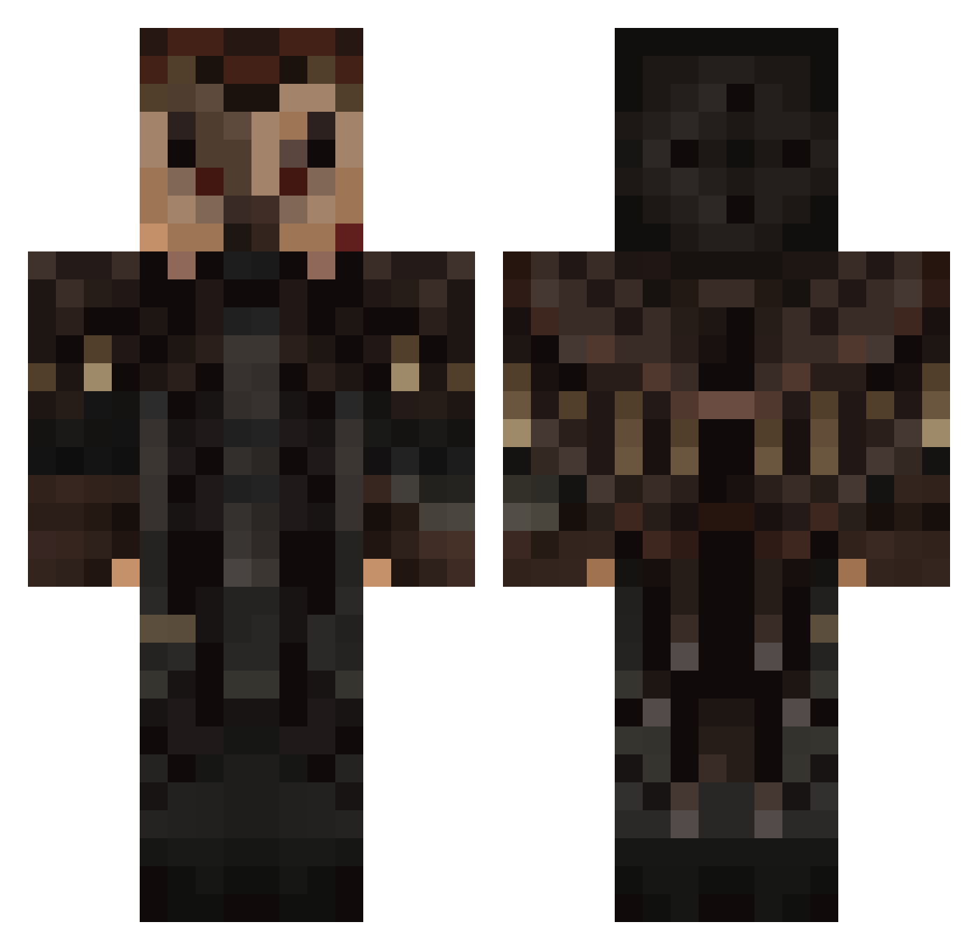 VintageIX Minecraft skin, front and back view