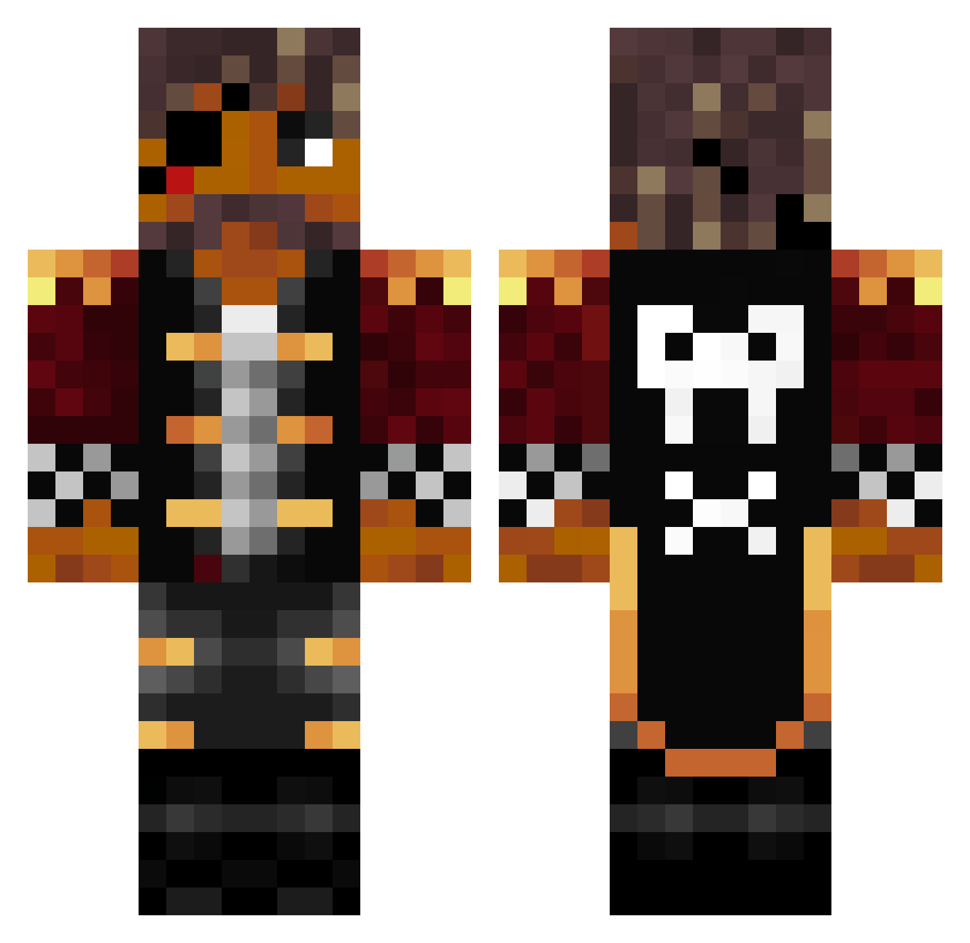 ThatIrishWolf Minecraft skin, front and back view