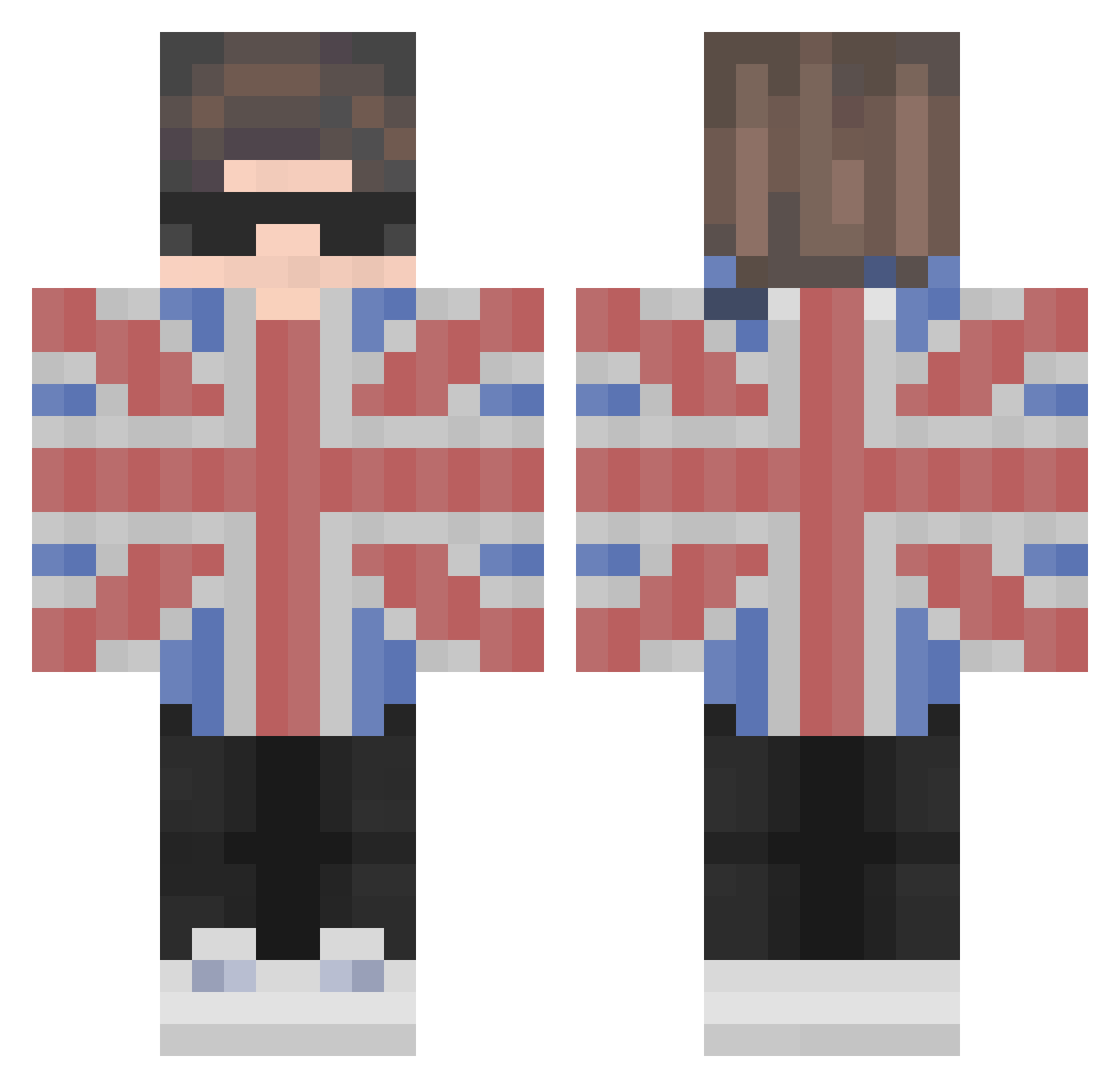 fr1nder Minecraft skin, front and back view