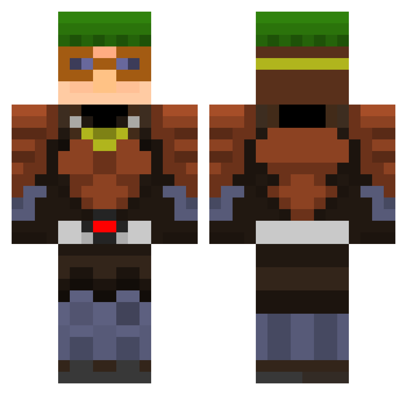 Aleeiden Minecraft skin, front and back view