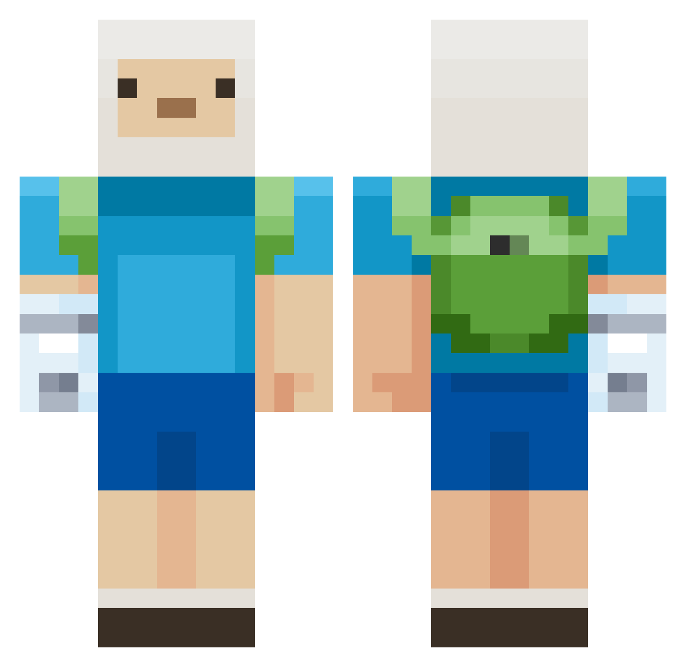 ND0us Minecraft skin, front and back view