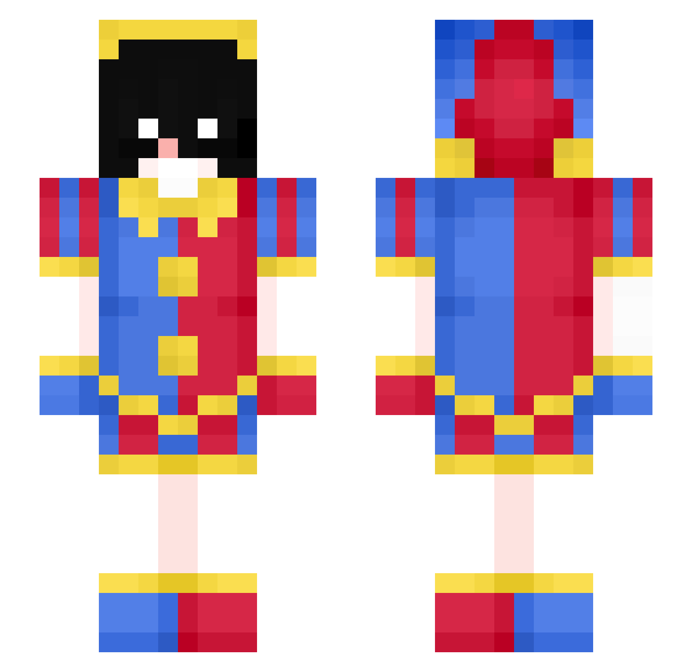 WiktorPirat Minecraft skin, front and back view
