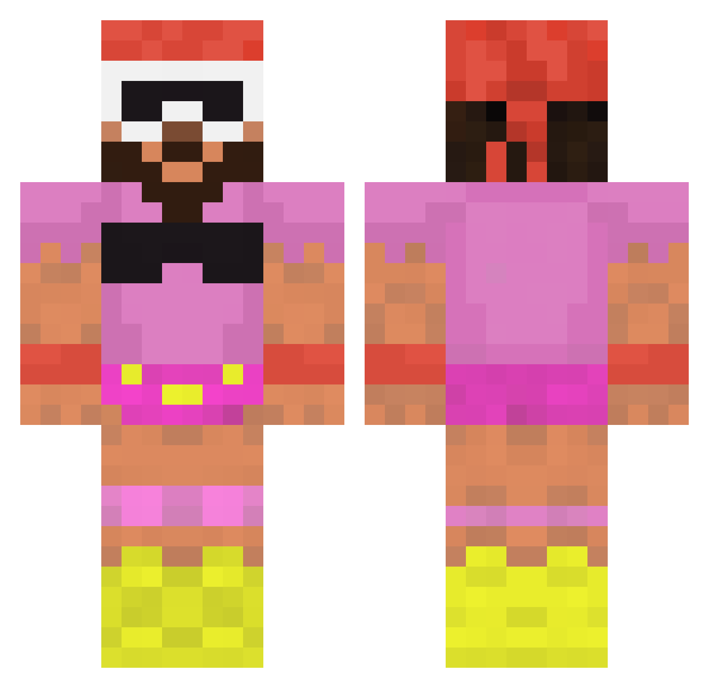 spanguu Minecraft skin, front and back view