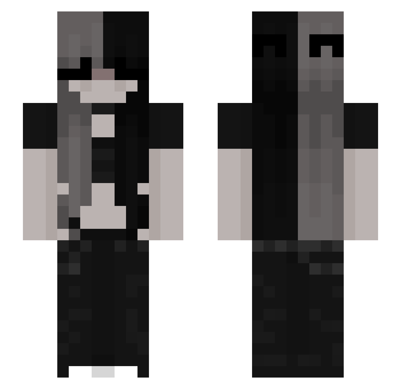 Greenbean81 Minecraft skin, front and back view