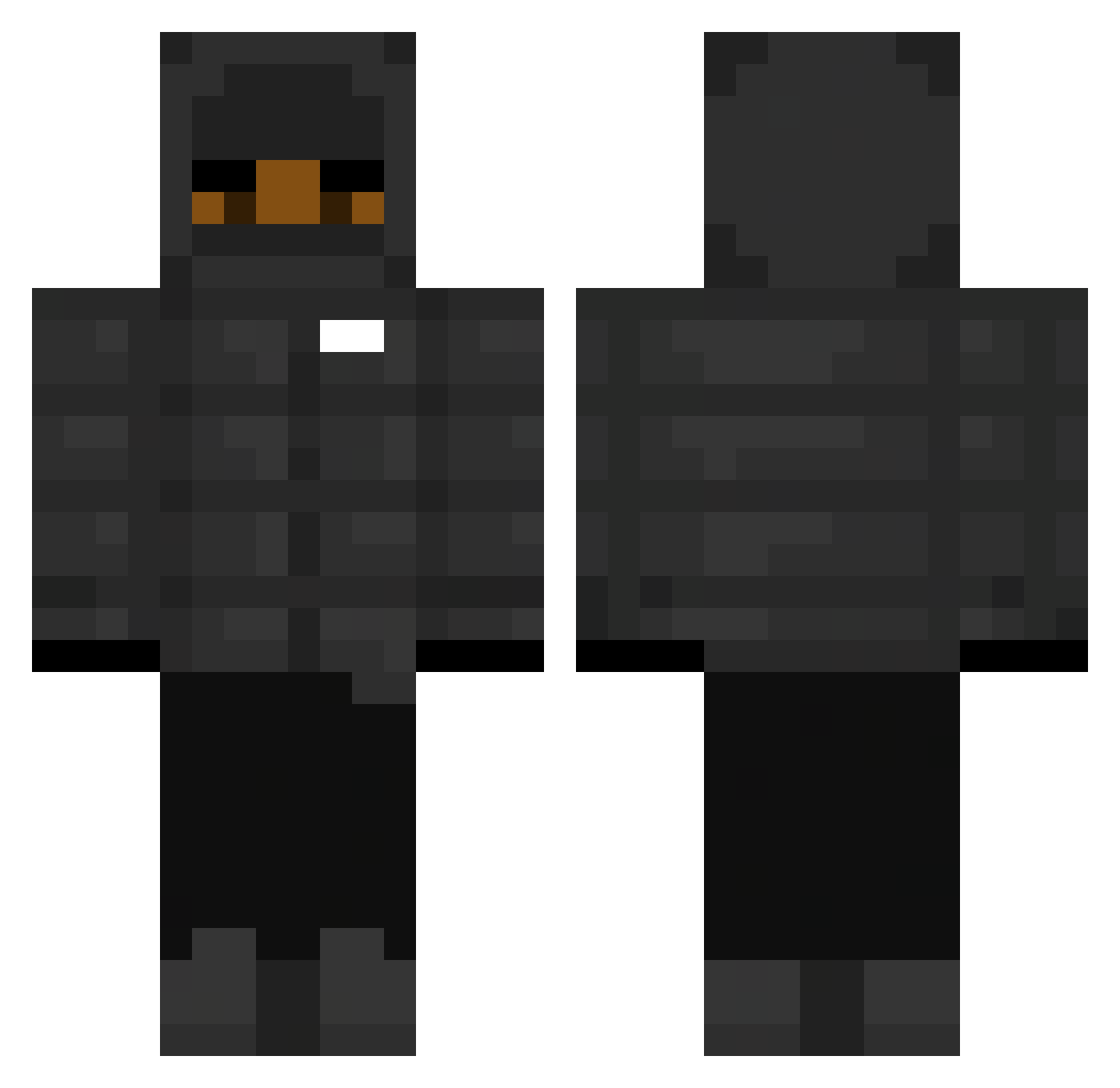 praeze Minecraft skin, front and back view