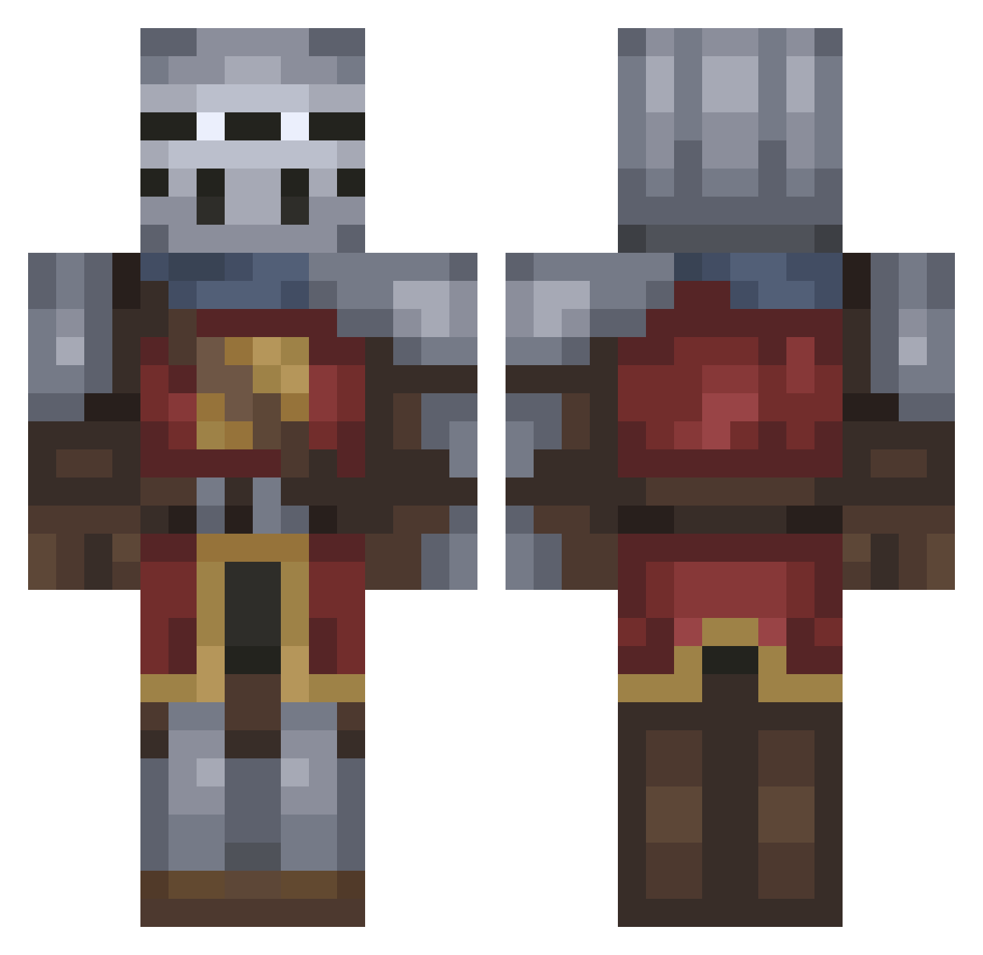 rtwob Minecraft skin, front and back view