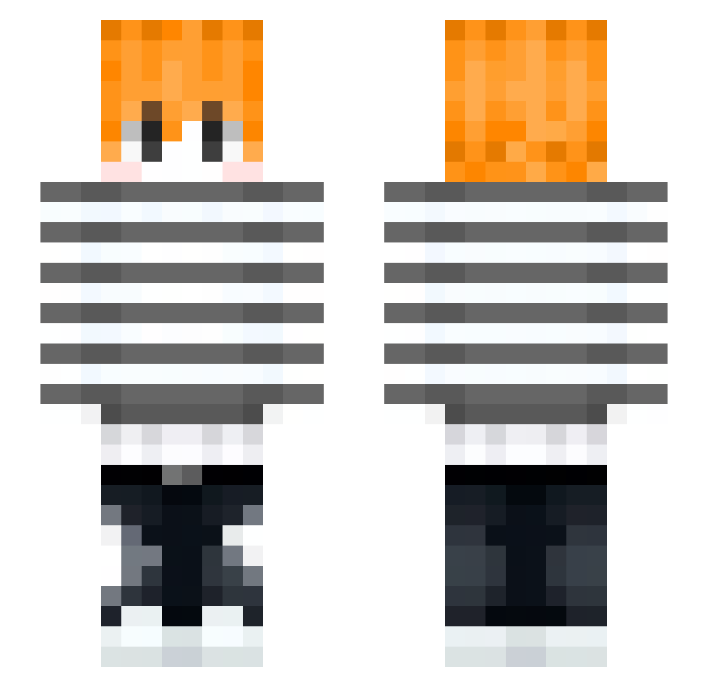 wjdekfrdl Minecraft skin, front and back view