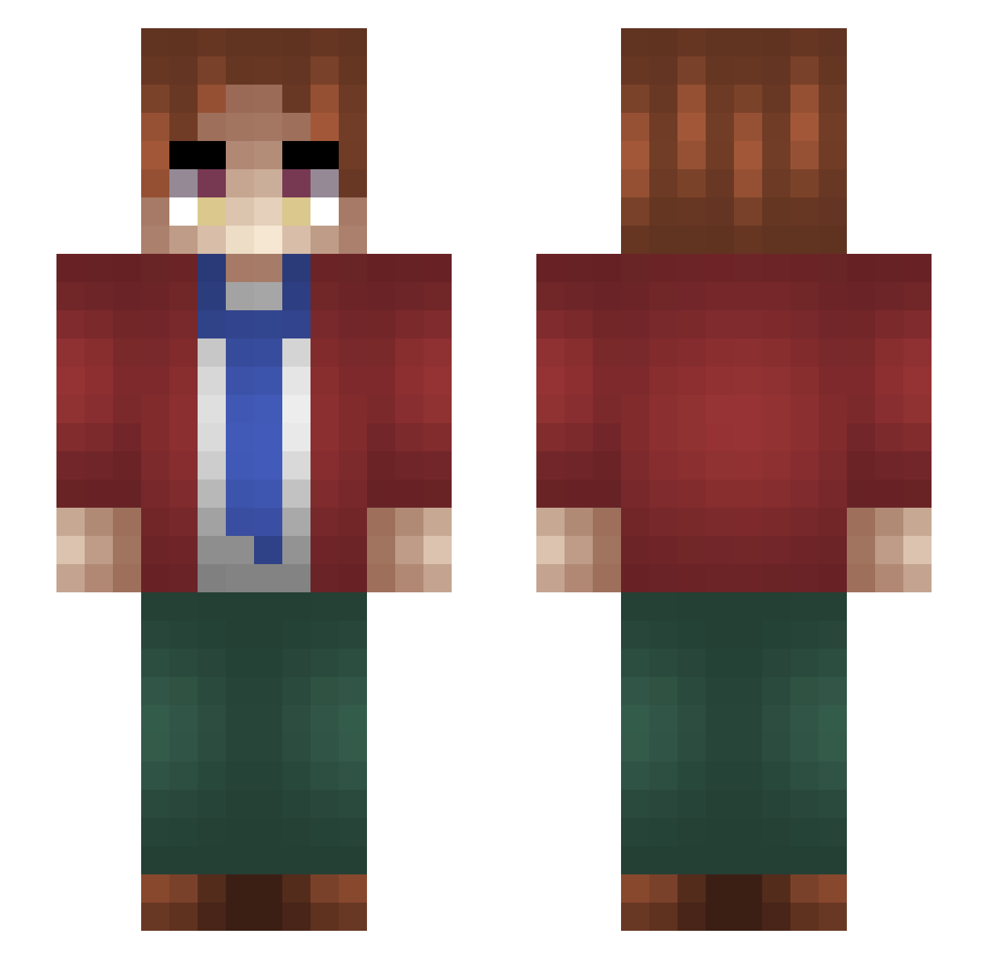 Gzbril Minecraft skin, front and back view