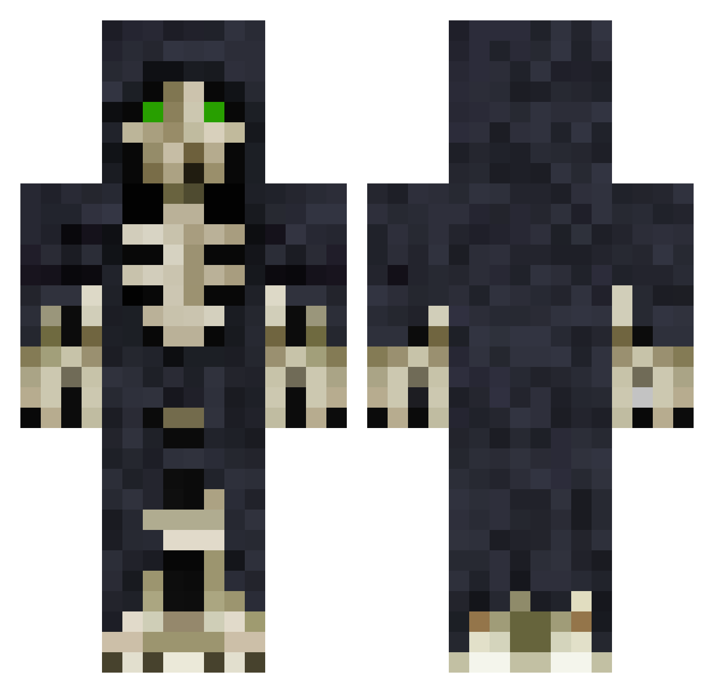AverageVillager1 Minecraft skin, front and back view