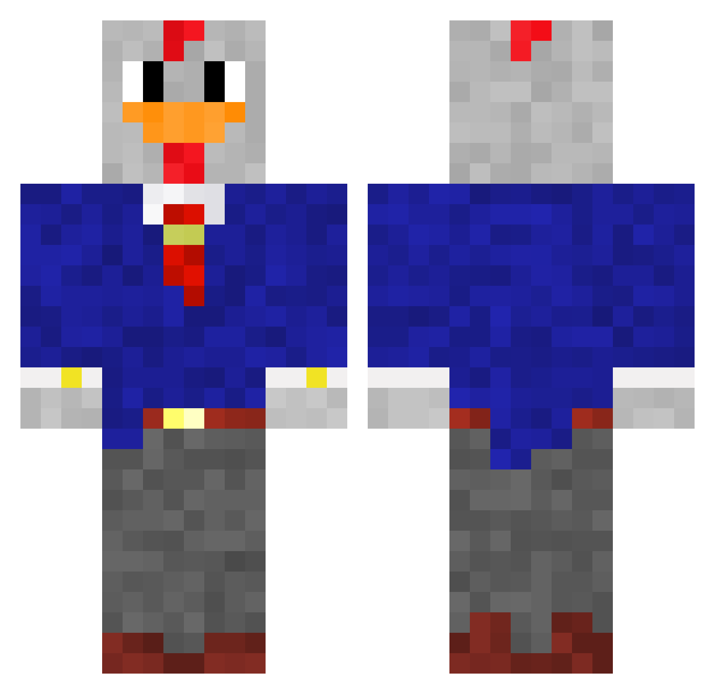 HaenchenDominik Minecraft skin, front and back view