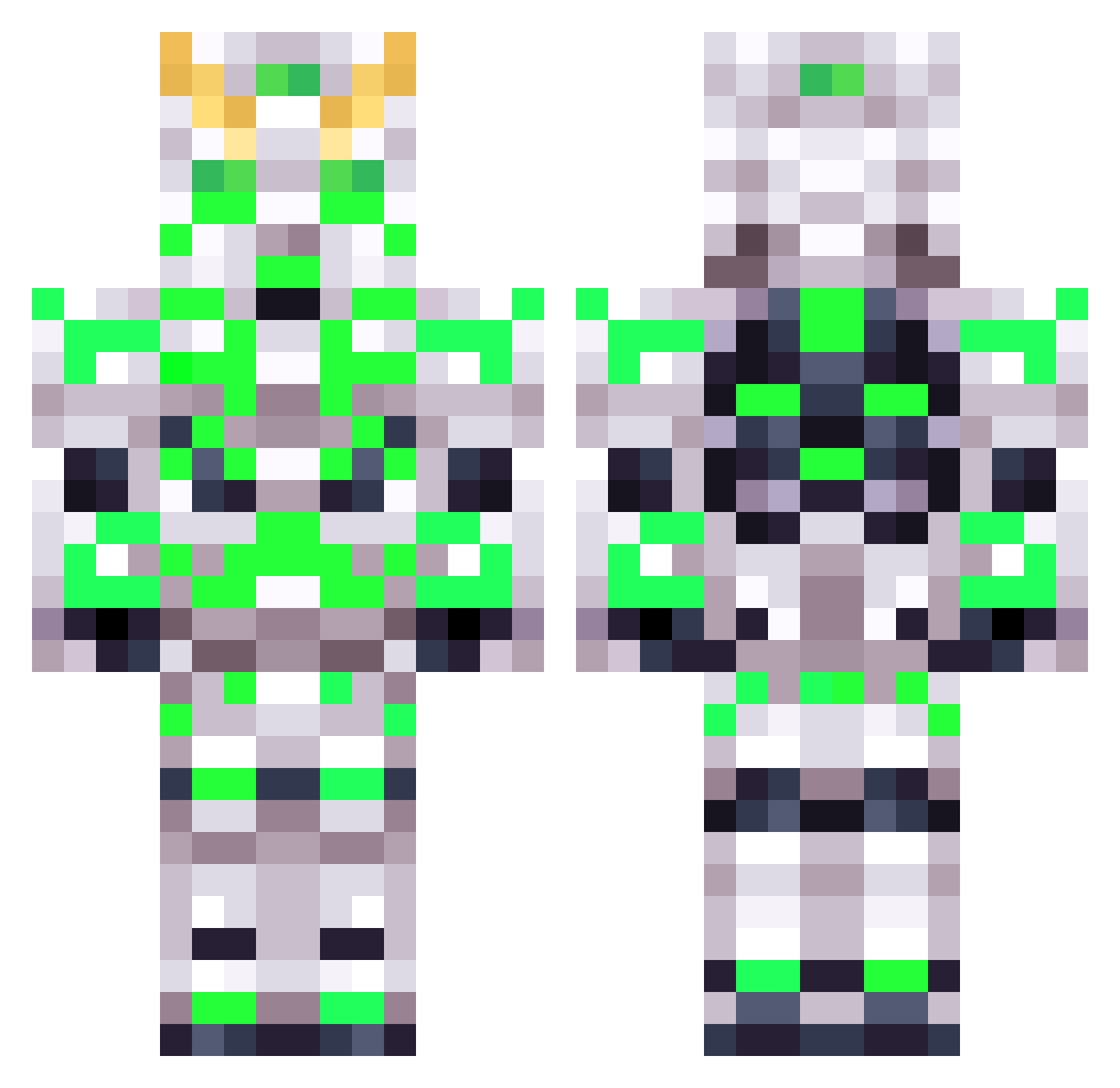 BossNumber10 Minecraft skin, front and back view