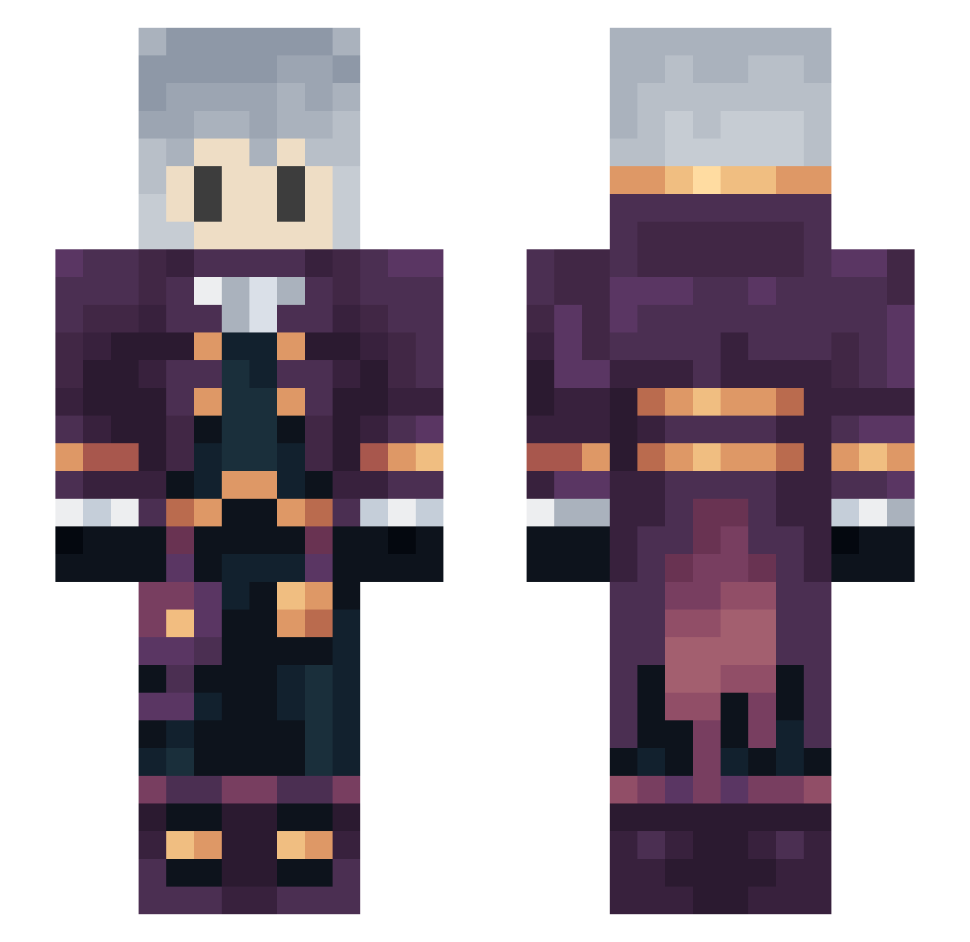 walewvy Minecraft skin, front and back view