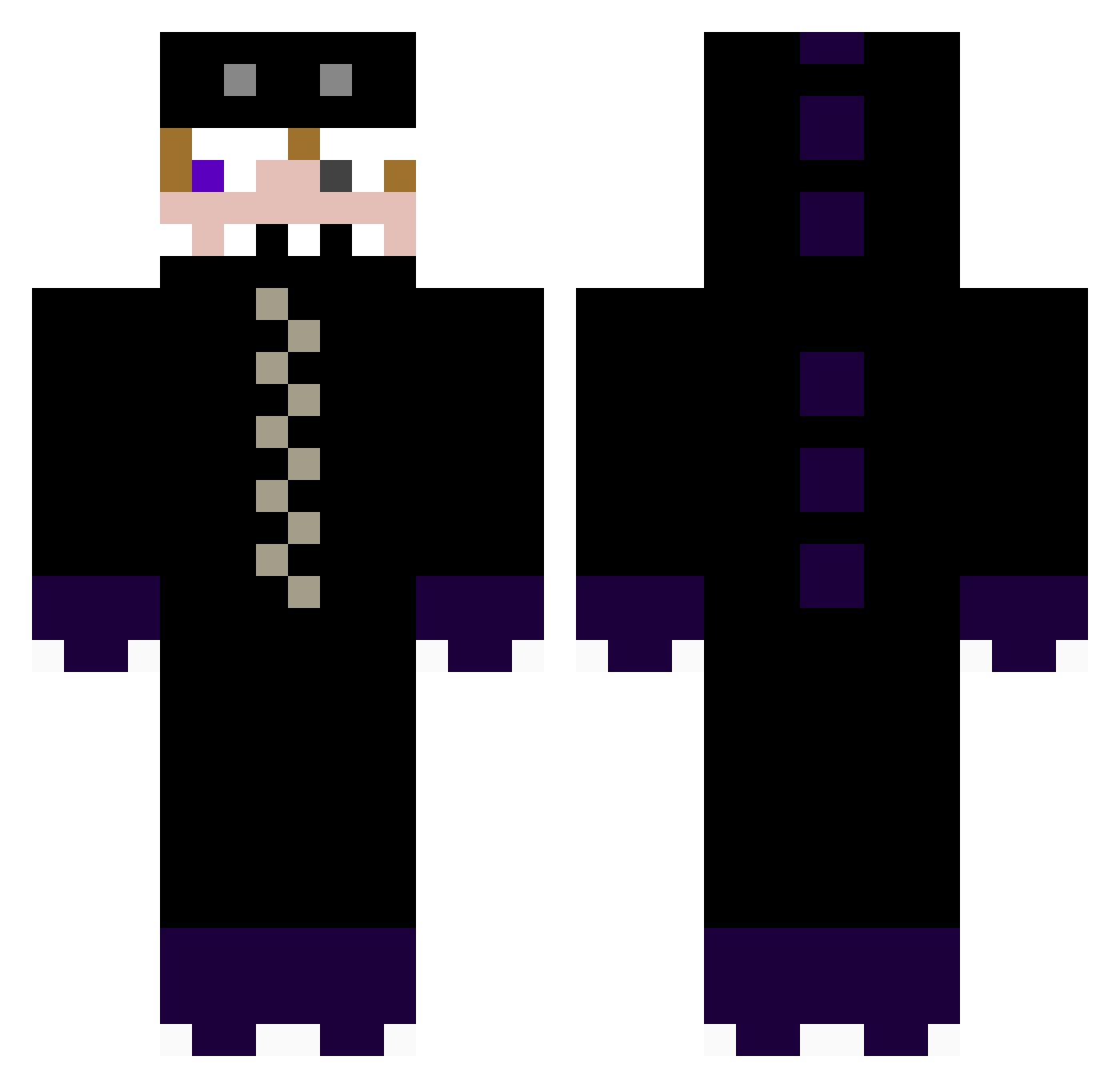 Drachiloo Minecraft skin, front and back view