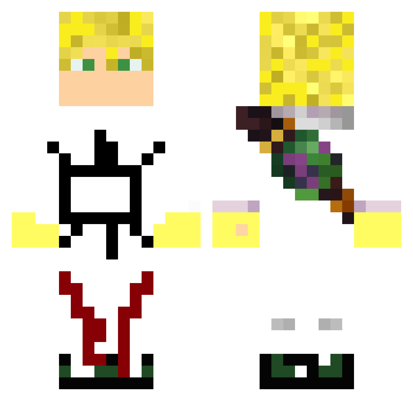 AzeKamil Minecraft skin, front and back view