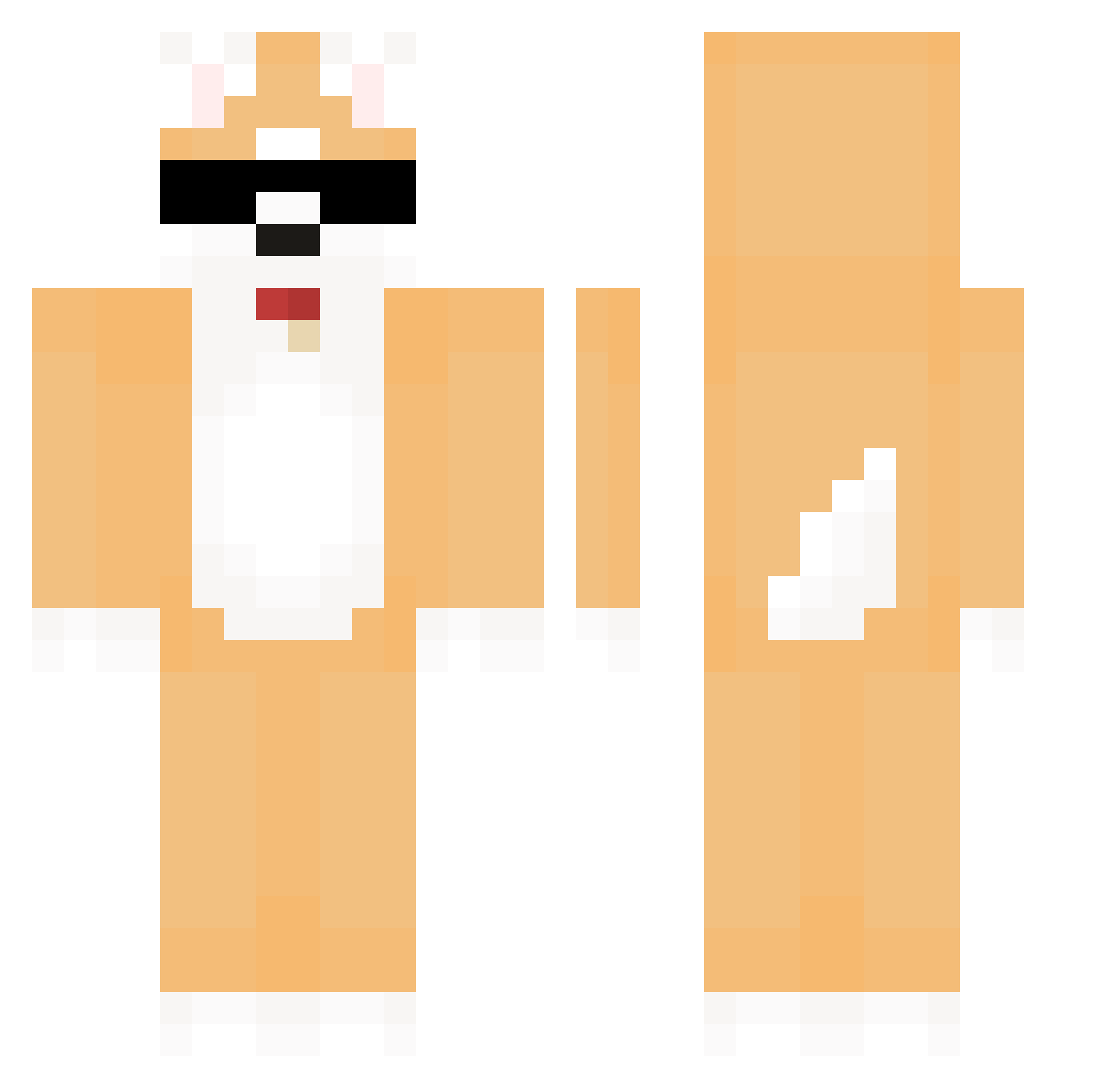 DjBeaster22 Minecraft skin, front and back view