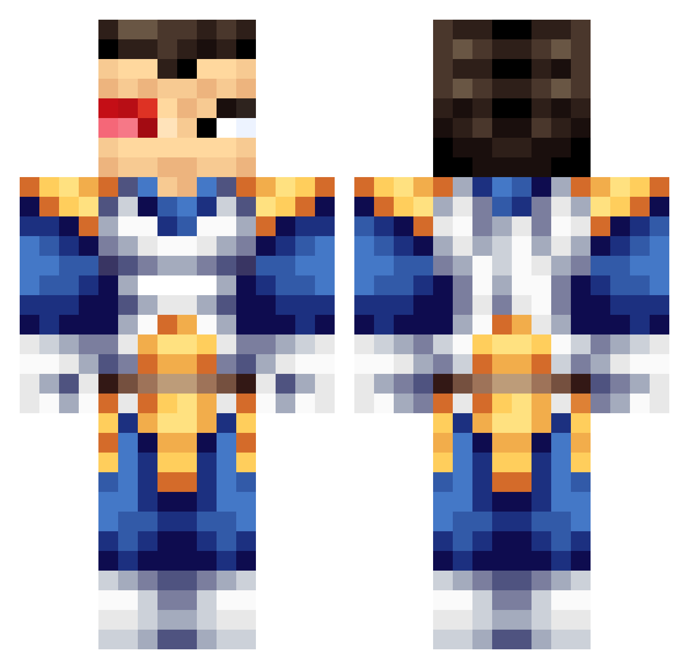 purplegremlin Minecraft skin, front and back view