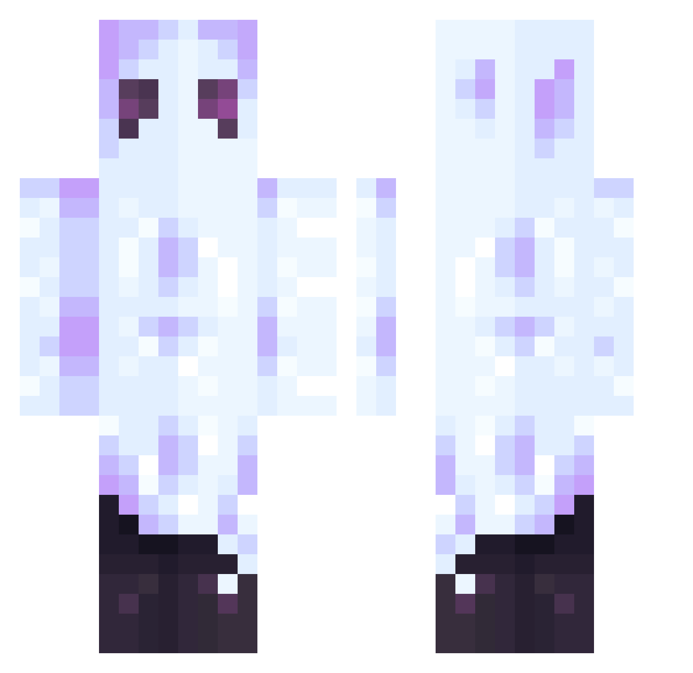 Newanda13 Minecraft skin, front and back view