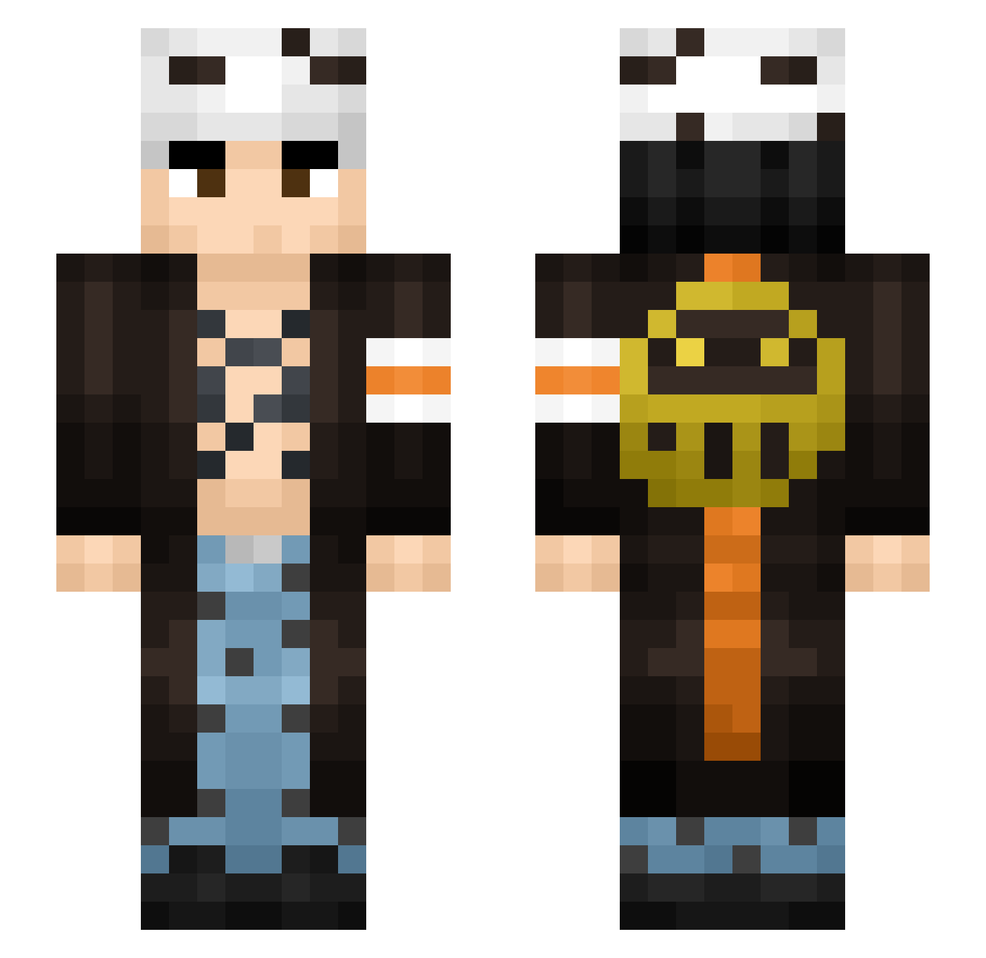 Mcnubins Minecraft skin, front and back view
