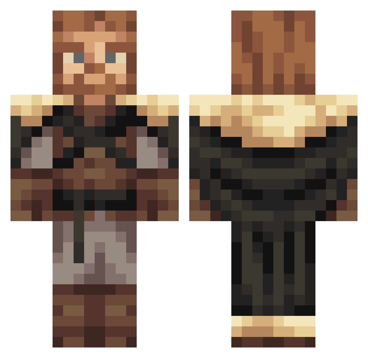 Samme185 Minecraft skin, front and back view