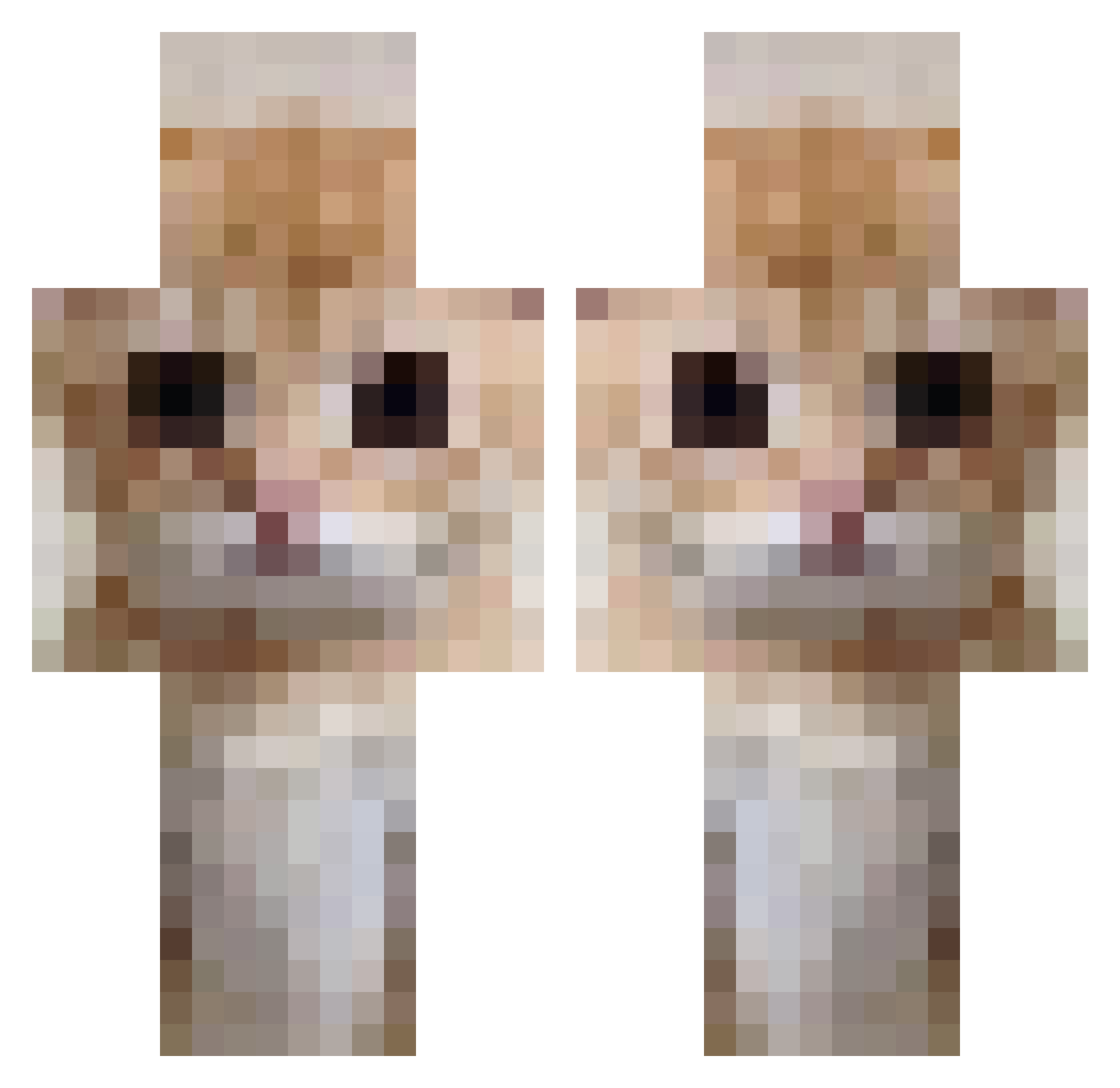 Interstate38 Minecraft skin, front and back view