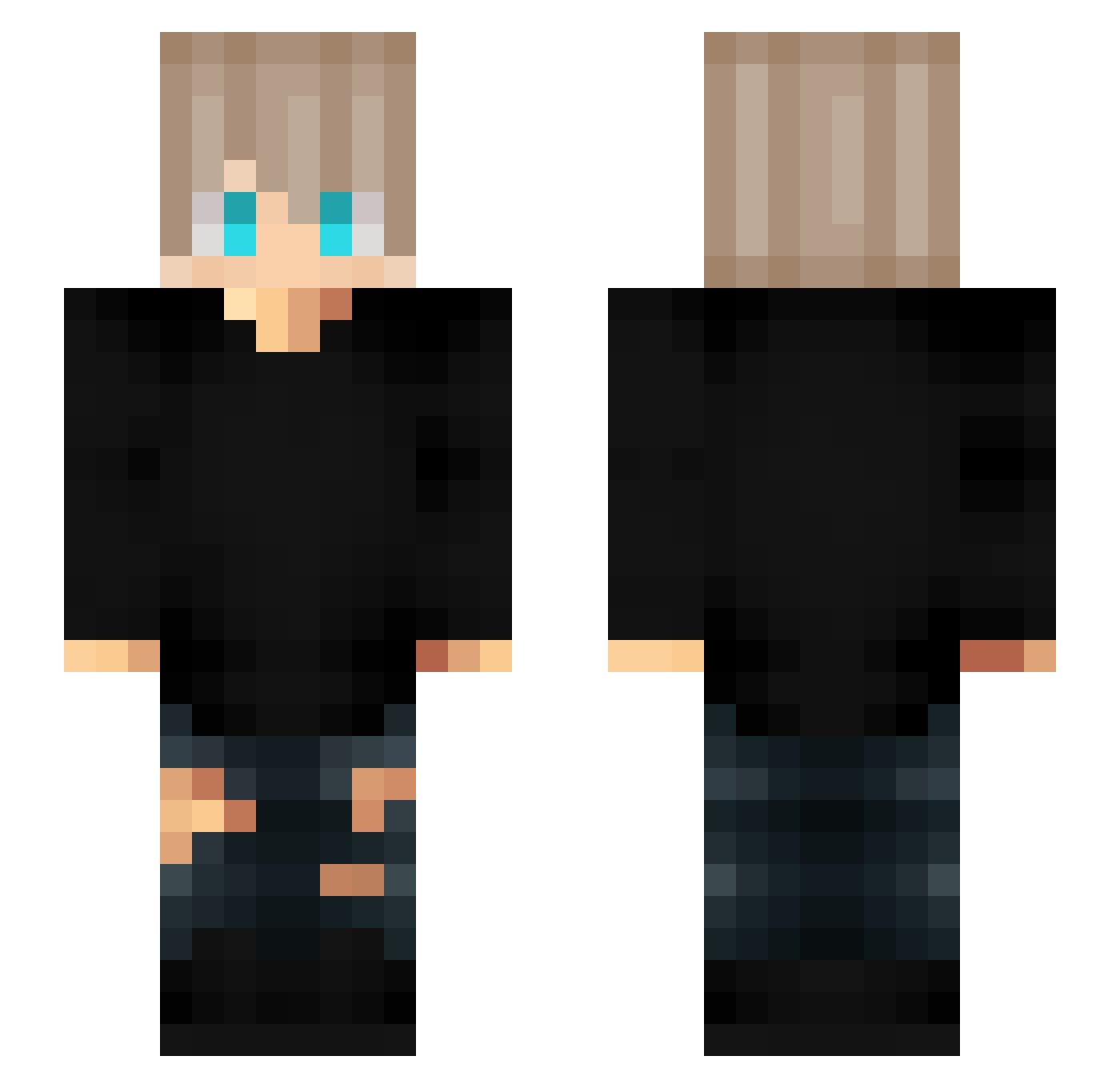 Widigo Minecraft skin, front and back view