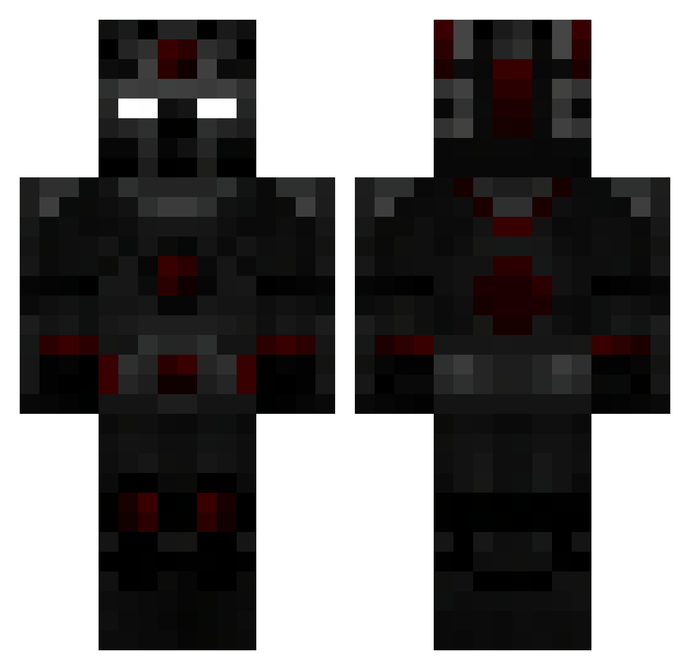 velocity561 Minecraft skin, front and back view