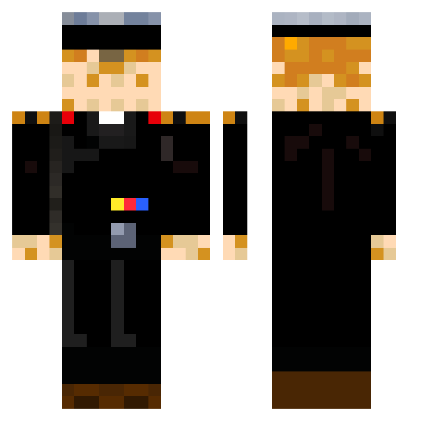 qspacee Minecraft skin, front and back view
