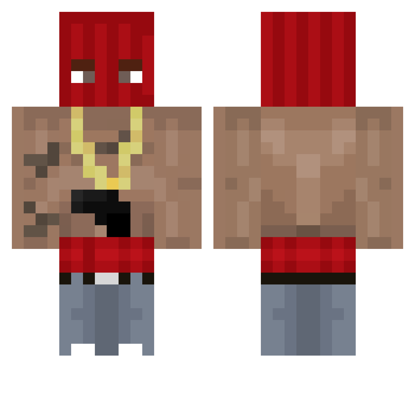 AzhriaLilu Minecraft skin, front and back view