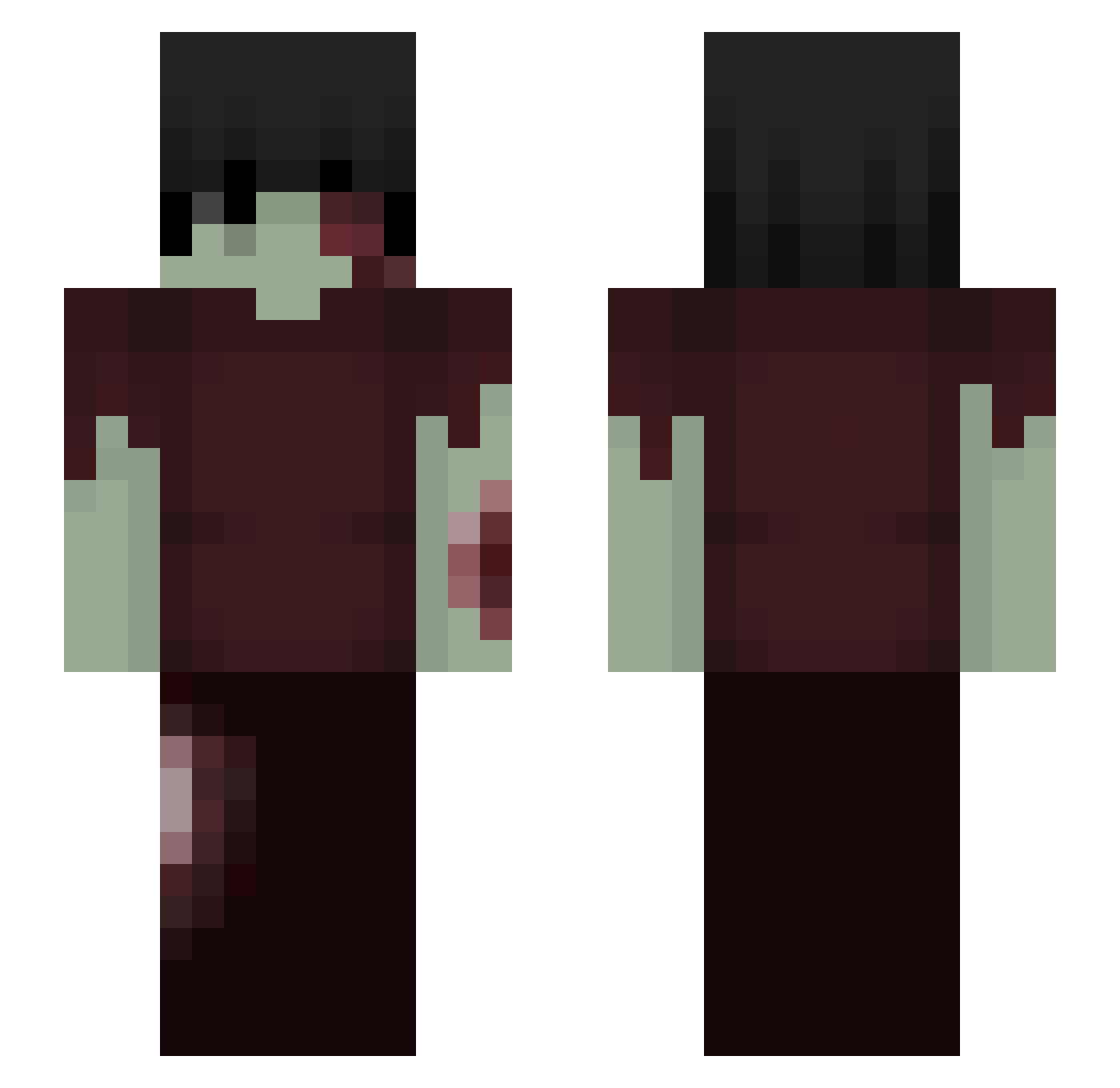 resurrective Minecraft skin, front and back view