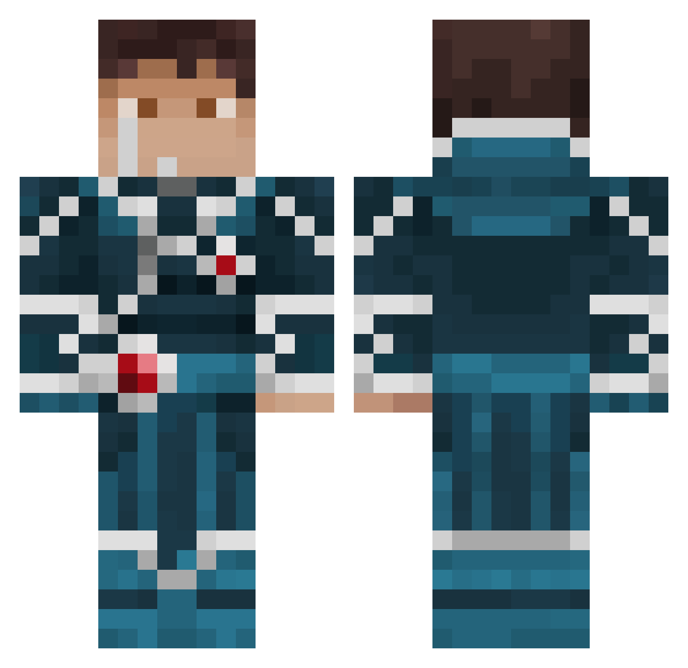Kairos125 Minecraft skin, front and back view